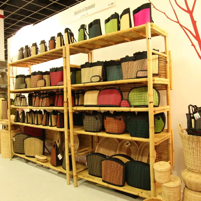 Tool Free Bamboo Display Shelves