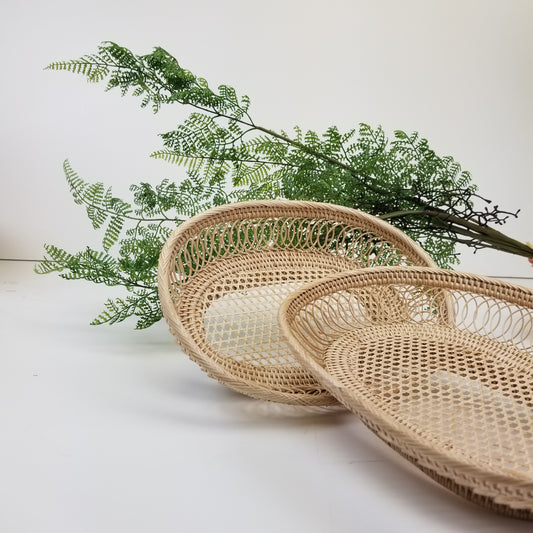 Delicate Artistic Weave Oval Tray 3-8