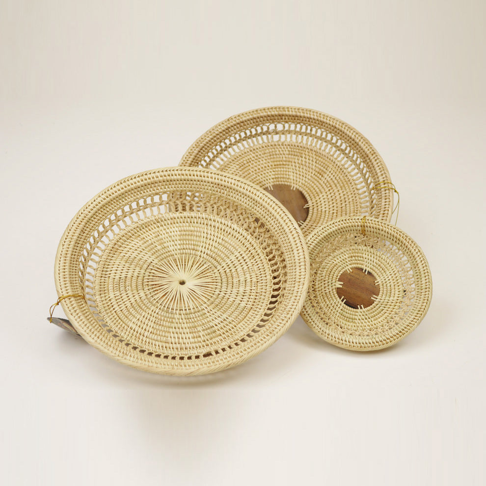 Tray w/ Palm Leaf Center - Large 3-2W