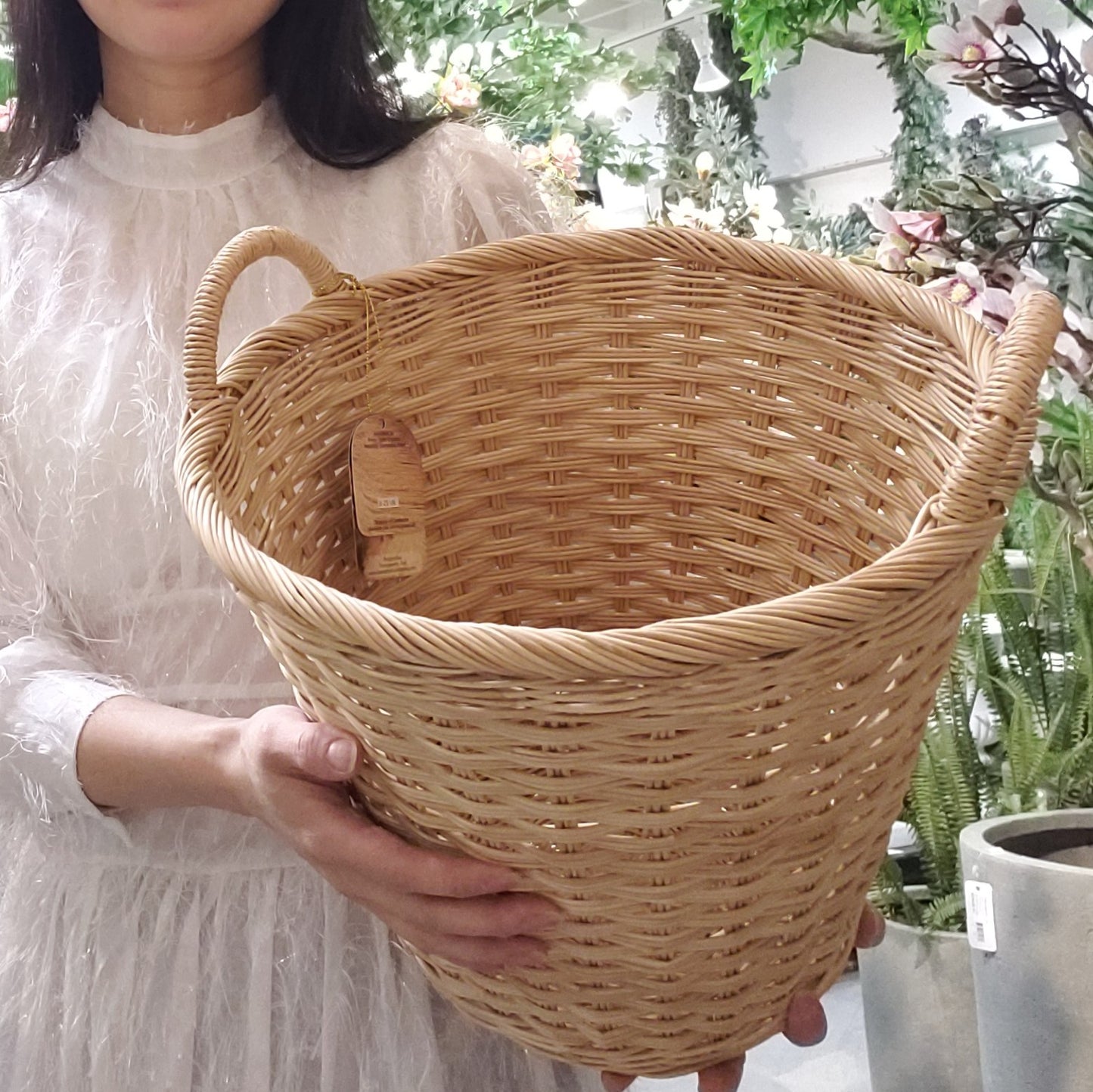 8-2RDmini Multi-Use Round Laundry Basket with Handles - Small - 10 Pack