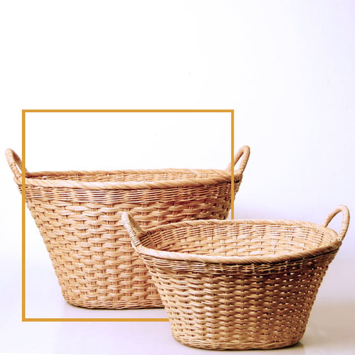 8-2Oval Multi-Use Oval Laundry Basket with Handles - Large -