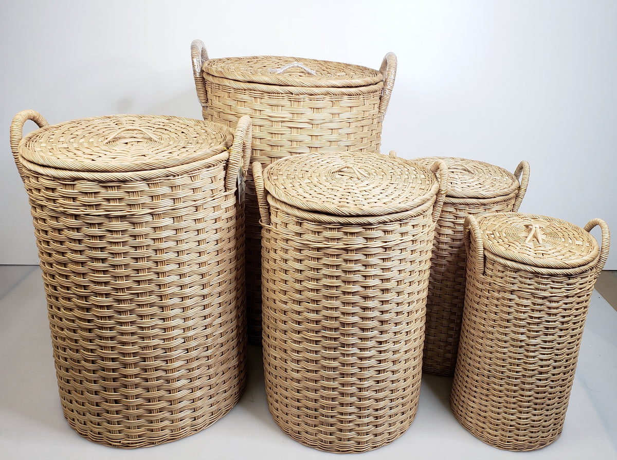 8-6TS5 "Elephant Sets" Tall Set of 5 Narrow Round Basket *Special Order Only*