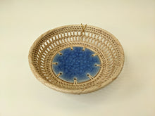 C71RD 7" Round Crackle Glazed Ceramic Basket Tray Dish