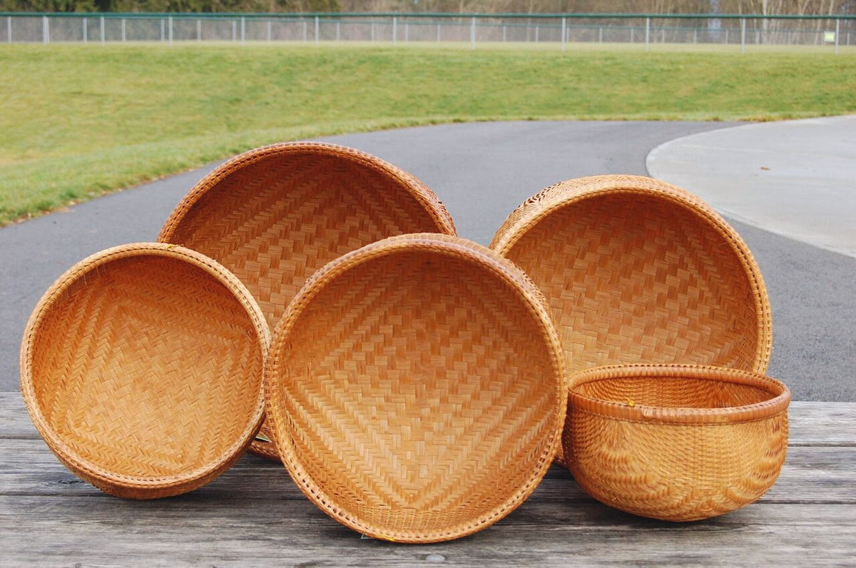 Smoked - Set of 5 Nested Round Bottom Bamboo Bowls S2-9S5