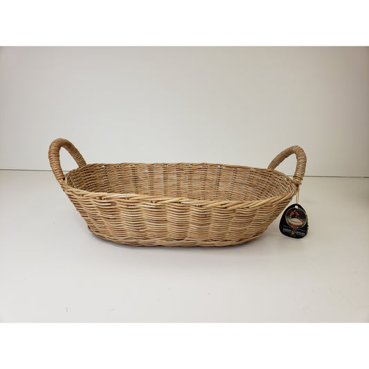 Durable Rattan Oval Ottoman Coffee Table Tray W/ Handle GL3Ov
